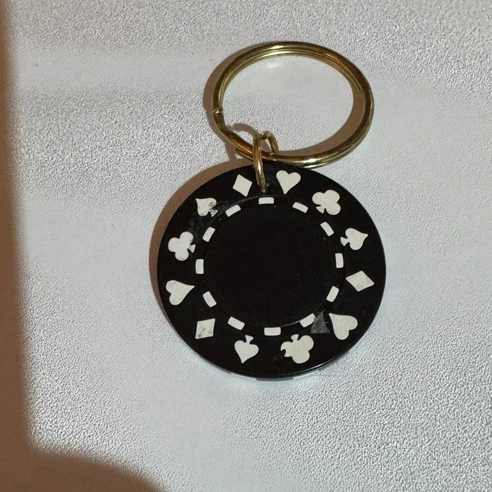 Las Vegas‎ Nevada 1 Million Dollar Casino Chip Keychain Gold Tone Ring